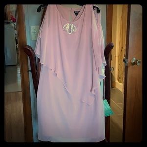 SLNY FADED ROSE CHIFFON DRESS
